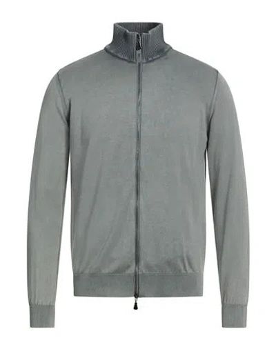 Alpha Studio Man Cardigan Grey Size 46 Cotton In Gray