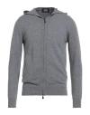 Alpha Studio Man Cardigan Grey Size 44 Geelong Wool In Gray