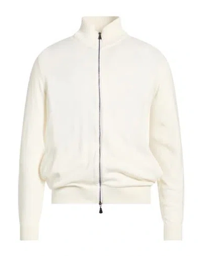 Alpha Studio Man Cardigan Ivory Size 46 Cotton In White