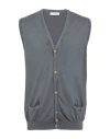 Alpha Studio Man Cardigan Lead Size 46 Cotton In Grey