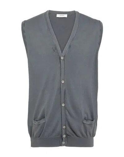 Alpha Studio Man Cardigan Lead Size 46 Cotton In Grey