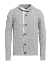Alpha Studio Man Cardigan Light Grey Size 38 Recycled Wool, Ecovero Viscose, Recycled Polyamide, Rec