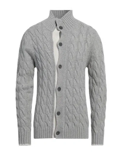 Alpha Studio Man Cardigan Light Grey Size 42 Recycled Wool, Ecovero Viscose, Recycled Polyamide, Rec