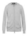 Alpha Studio Man Cardigan Light Grey Size 44 Geelong Wool In Gray