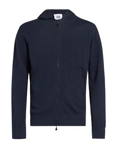 Alpha Studio Man Cardigan Midnight Blue Size 38 Wool