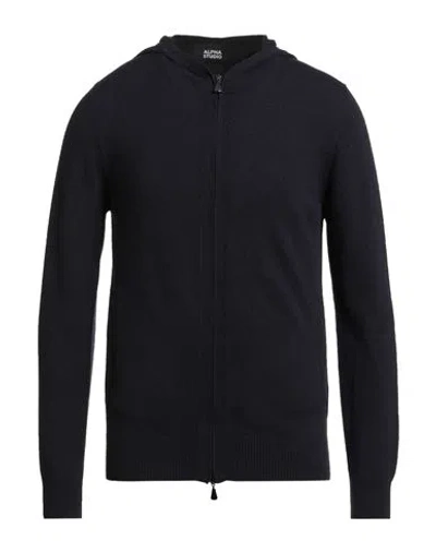 Alpha Studio Man Cardigan Midnight Blue Size 42 Geelong Wool