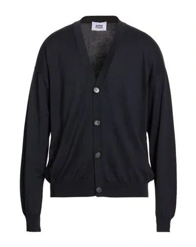 Alpha Studio Man Cardigan Midnight Blue Size 44 Cotton