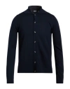 Alpha Studio Man Cardigan Midnight Blue Size 44 Merino Wool