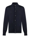 Alpha Studio Man Cardigan Midnight Blue Size 44 Merino Wool