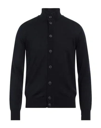 Alpha Studio Man Cardigan Midnight Blue Size 44 Merino Wool