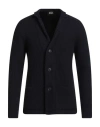 Alpha Studio Man Cardigan Midnight Blue Size 44 Wool, Viscose, Polyamide, Cashmere