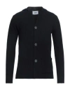 Alpha Studio Man Cardigan Midnight Blue Size 46 Cotton In Blue