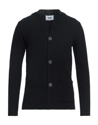 Alpha Studio Man Cardigan Midnight Blue Size 46 Cotton