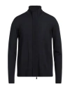 Alpha Studio Man Cardigan Midnight Blue Size 46 Merino Wool In Blue