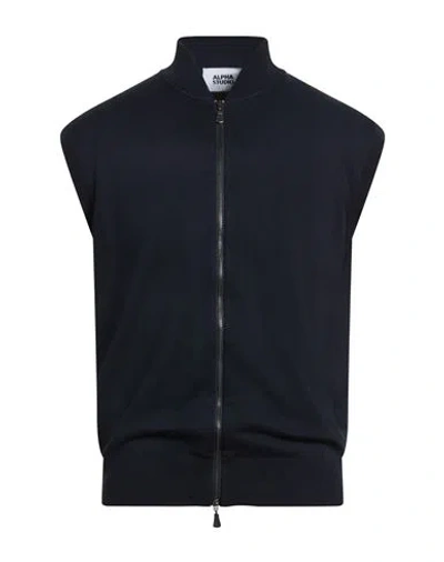Alpha Studio Man Cardigan Midnight Blue Size 48 Cotton