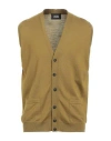 Alpha Studio Man Cardigan Military Green Size 44 Merino Wool