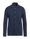 Alpha Studio Man Cardigan Navy Blue Size 46 Wool In Navy Blue