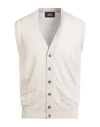 Alpha Studio Man Cardigan Off White Size 44 Merino Wool