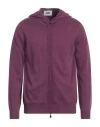 Alpha Studio Man Cardigan Purple Size 42 Cotton