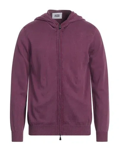 Alpha Studio Man Cardigan Purple Size 42 Cotton