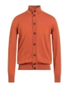 Alpha Studio Man Cardigan Rust Size 42 Merino Wool