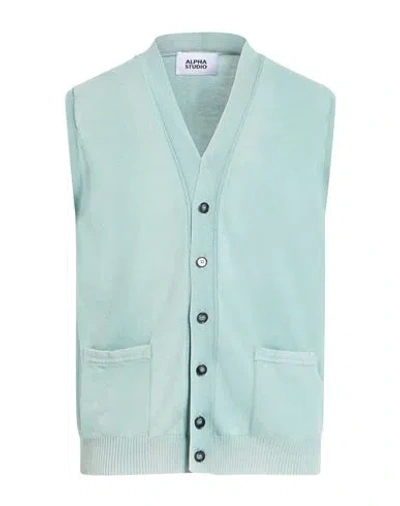 Alpha Studio Man Cardigan Sage Green Size 44 Cotton