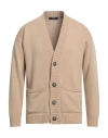 Alpha Studio Man Cardigan Sand Size 42 Polyamide, Wool, Viscose, Cashmere In Beige