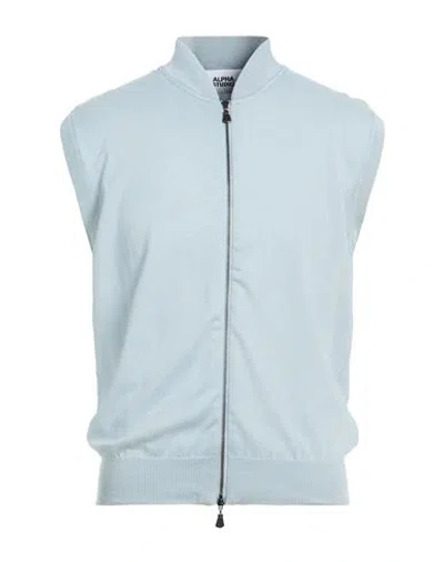 Alpha Studio Man Cardigan Sky Blue Size 48 Cotton