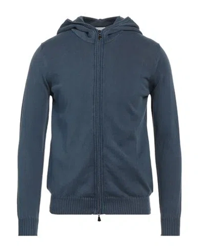 Alpha Studio Man Cardigan Slate Blue Size 36 Cotton