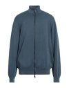 Alpha Studio Man Cardigan Slate Blue Size 50 Cotton