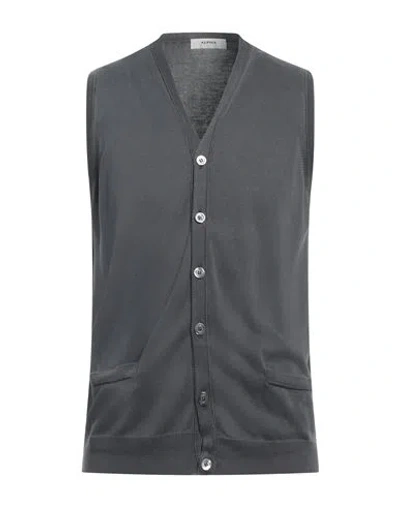 Alpha Studio Man Cardigan Steel Grey Size 40 Cotton In Grey