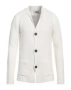 Alpha Studio Man Cardigan White Size 48 Cotton