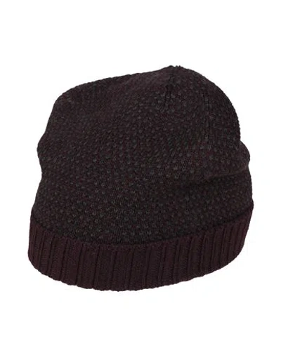 Alpha Studio Man Hat Burgundy Size Onesize Merino Wool In Red