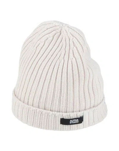 Alpha Studio Man Hat Cream Size Onesize Merino Wool In White