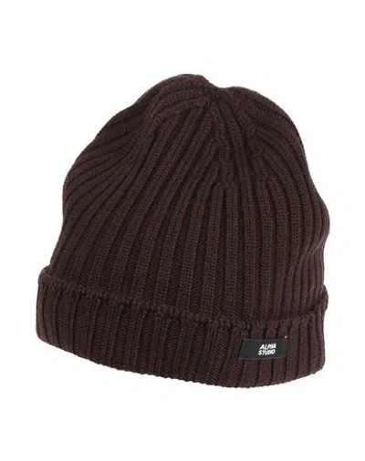 Alpha Studio Man Hat Dark Brown Size Onesize Merino Wool