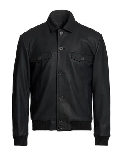 Alpha Studio Man Jacket Black Size 44 Ovine Leather