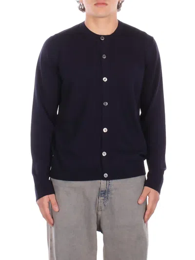 Alpha Studio Man Knitted Au5053e 1001 Korean Regular Fit Blue Night In Black