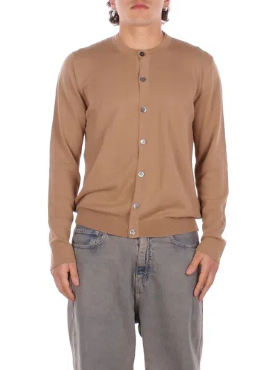 Alpha Studio Man Knitted Au5053e 1014 Korean Regular Fit Safari In Brown