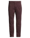 Alpha Studio Man Pants Chocolate Brown Size 38 Cotton, Viscose, Elastane In Multi