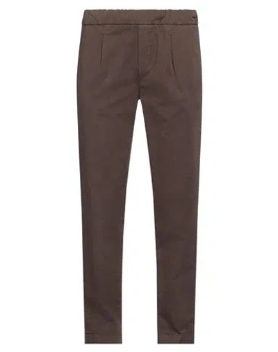 Alpha Studio Man Pants Dark Brown Size 32 Cotton, Viscose, Elastane