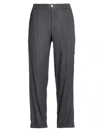 Alpha Studio Man Pants Grey Size 40 Linen In Gray