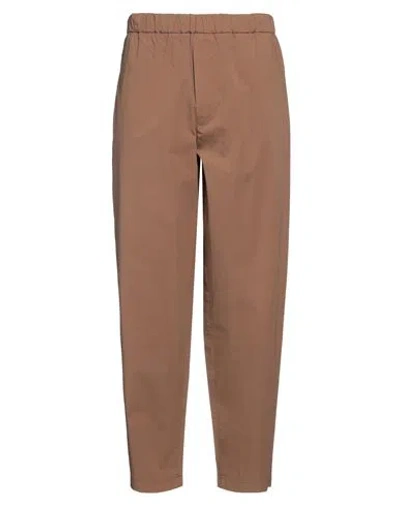 Alpha Studio Man Pants Light Brown Size 34 Cotton, Elastane