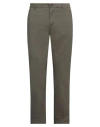 Alpha Studio Man Pants Military Green Size 36 Cotton, Elastane In Green