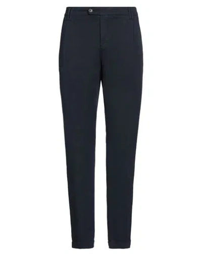 Alpha Studio Man Pants Navy Size 34 Cotton, Viscose, Elastane In Navy Blue