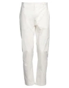 Alpha Studio Man Pants Off White Size 36 Cotton, Elastane
