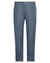 Alpha Studio Man Pants Slate Blue Size 38 Linen