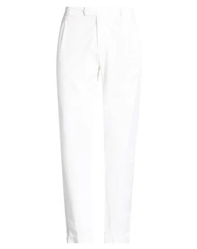 Alpha Studio Man Pants White Size 36 Cotton, Viscose, Elastane