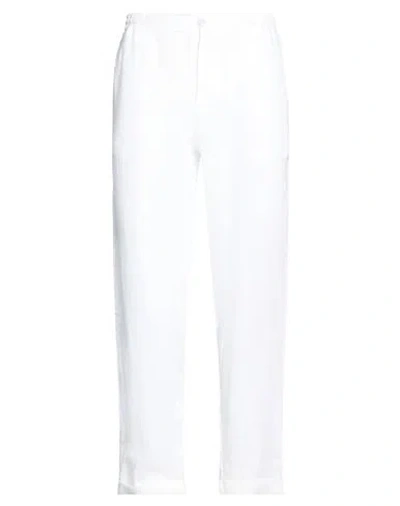 Alpha Studio Man Pants White Size 36 Linen