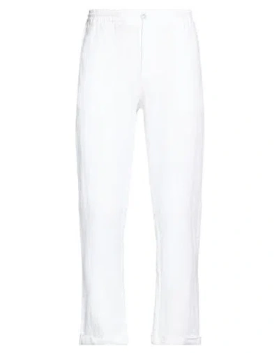 Alpha Studio Man Pants White Size M Linen