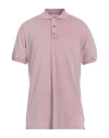 Alpha Studio Man Polo Shirt Antique Rose Size 44 Cotton In Pink